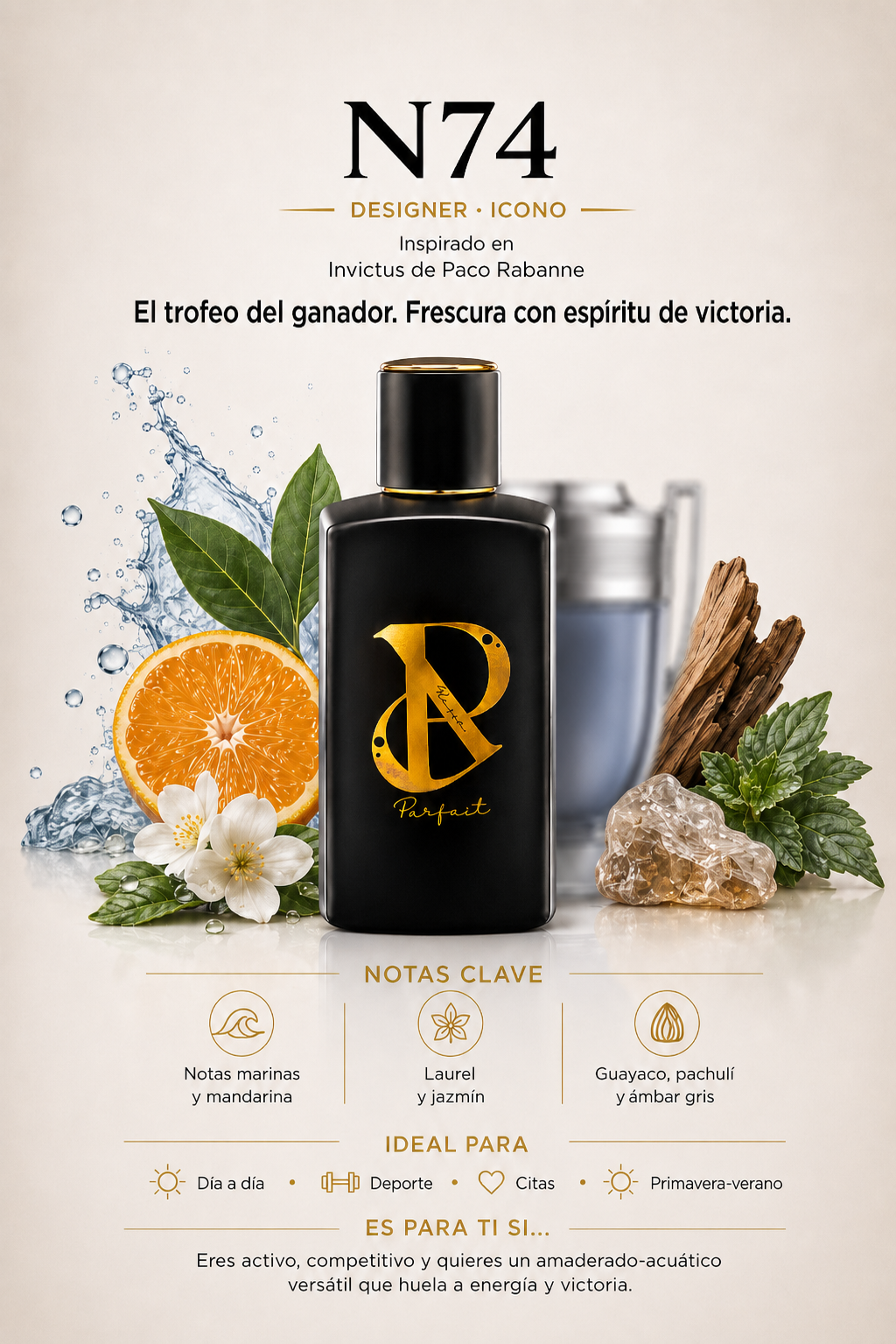 N74 - Inspirado en Invictus 100ml