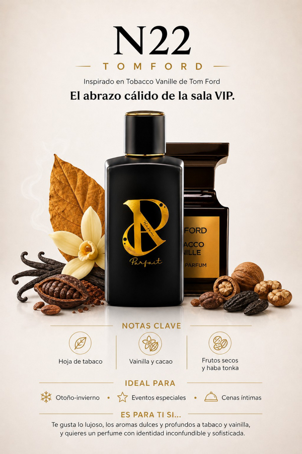 N22 - Inspirado en Tobacco Vanille Tom Ford 100ml
