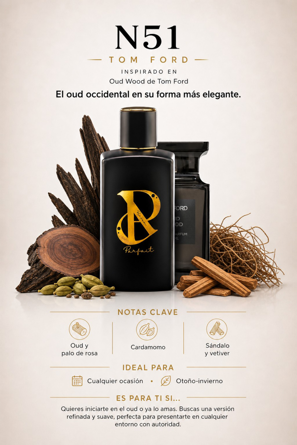 N51 – Inspirado en Oud Wood de Tom Ford 100ml