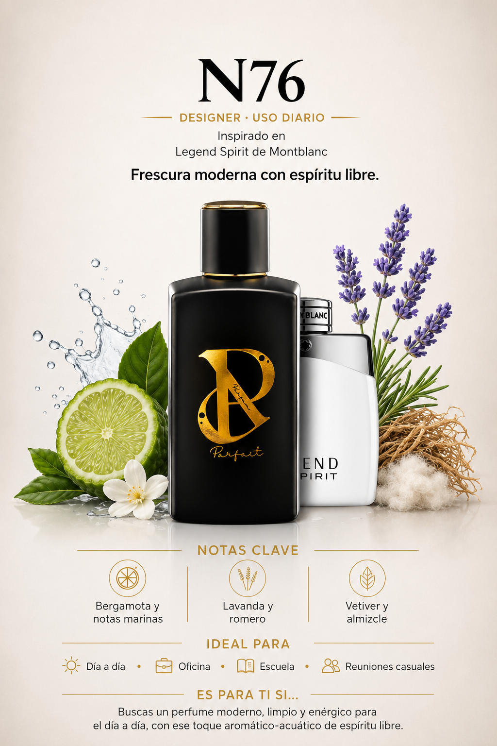 N76 – Inspirado Montblanc Legend Spirit en 100ml
