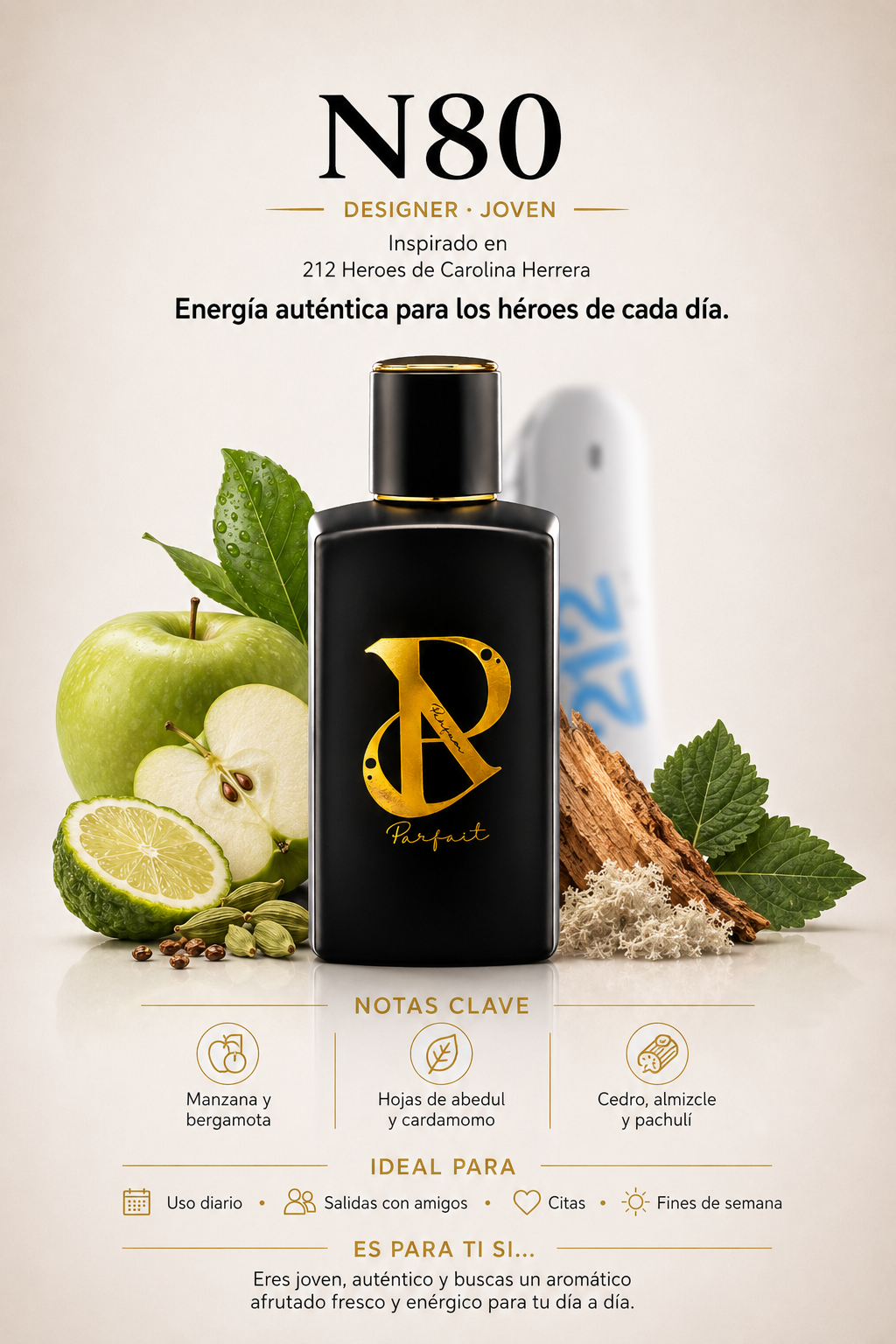 N80 - Inspirado en 212 Heroes 100ml