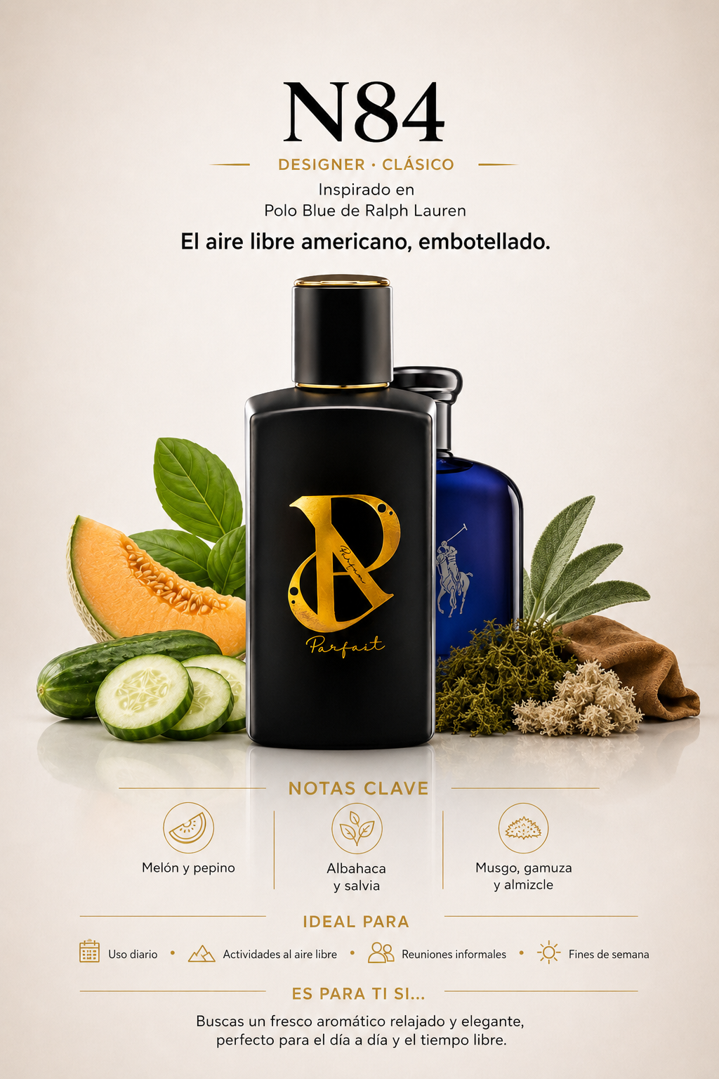 N84 - Inspirado en Ralph Lauren Polo Blue 100ml