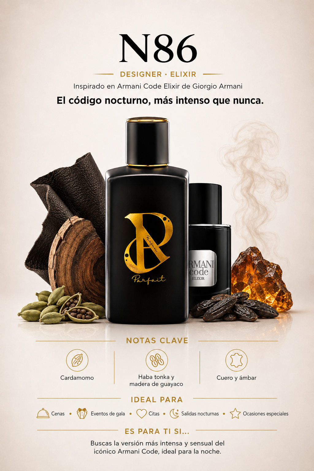 N86 - Inspirado en Giorgio Armani Armani Code Elixir 100ml
