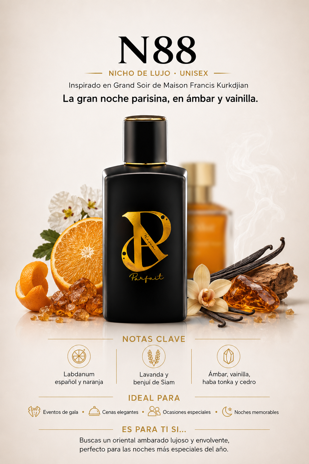 N88 - Inspirado en Maison Francis Kurkdjian Grand Soir Unisex 100ml