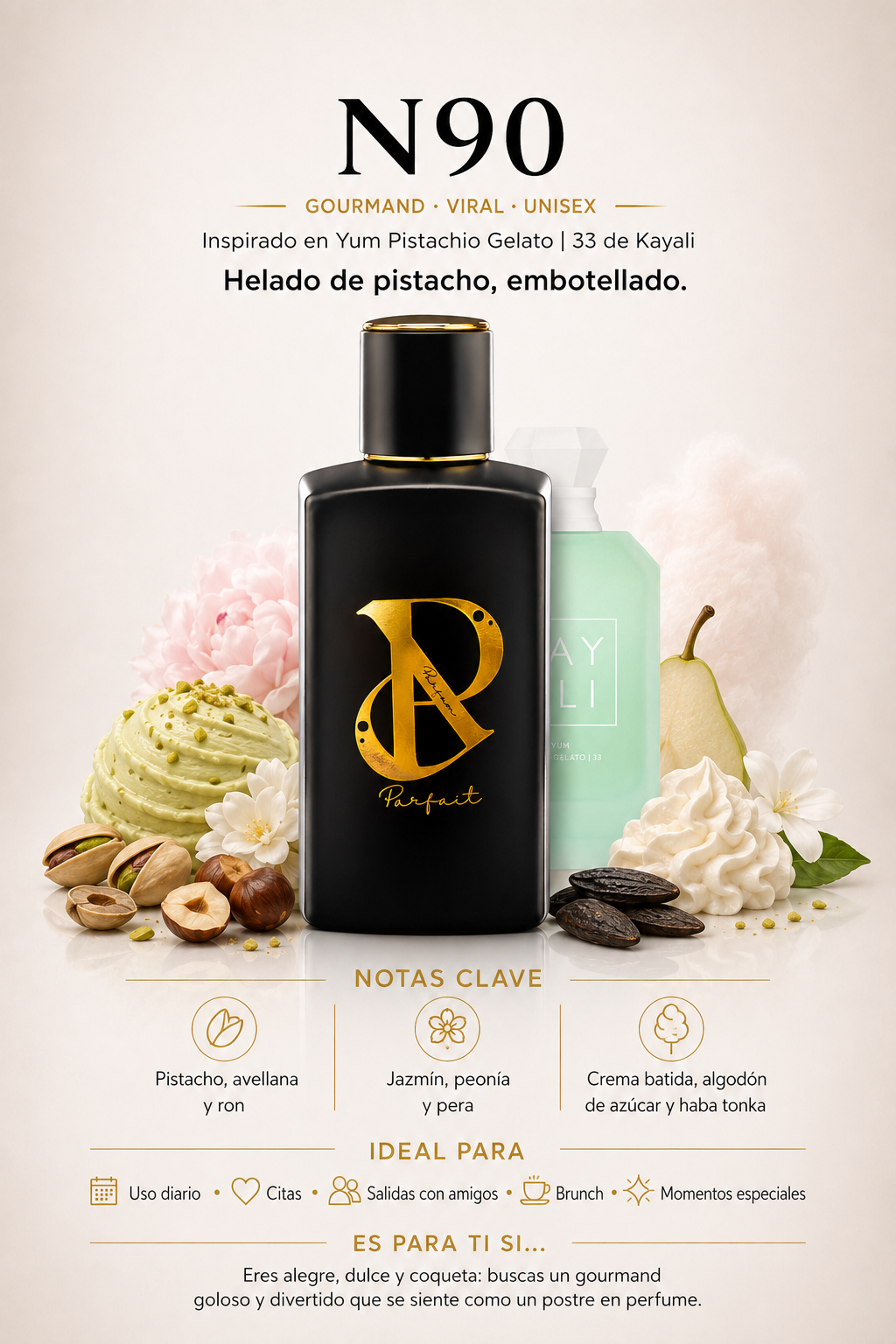 N90 - Inspirado en Kayali Yum Pistachio Gelato 33 100ml