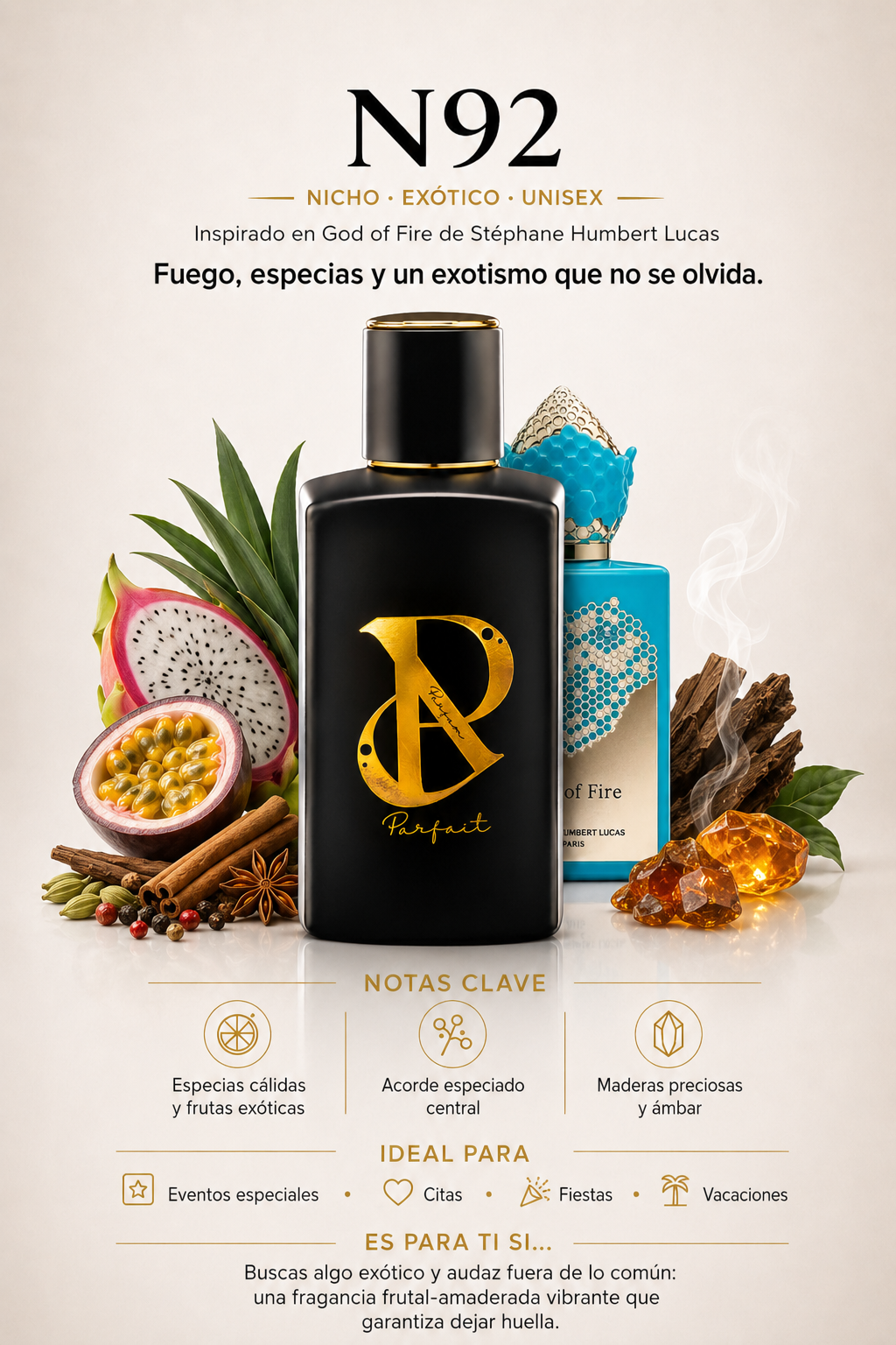 N92 - Inspirado en Stéphane Humbert Lucas God of Fire Unisex 100ml